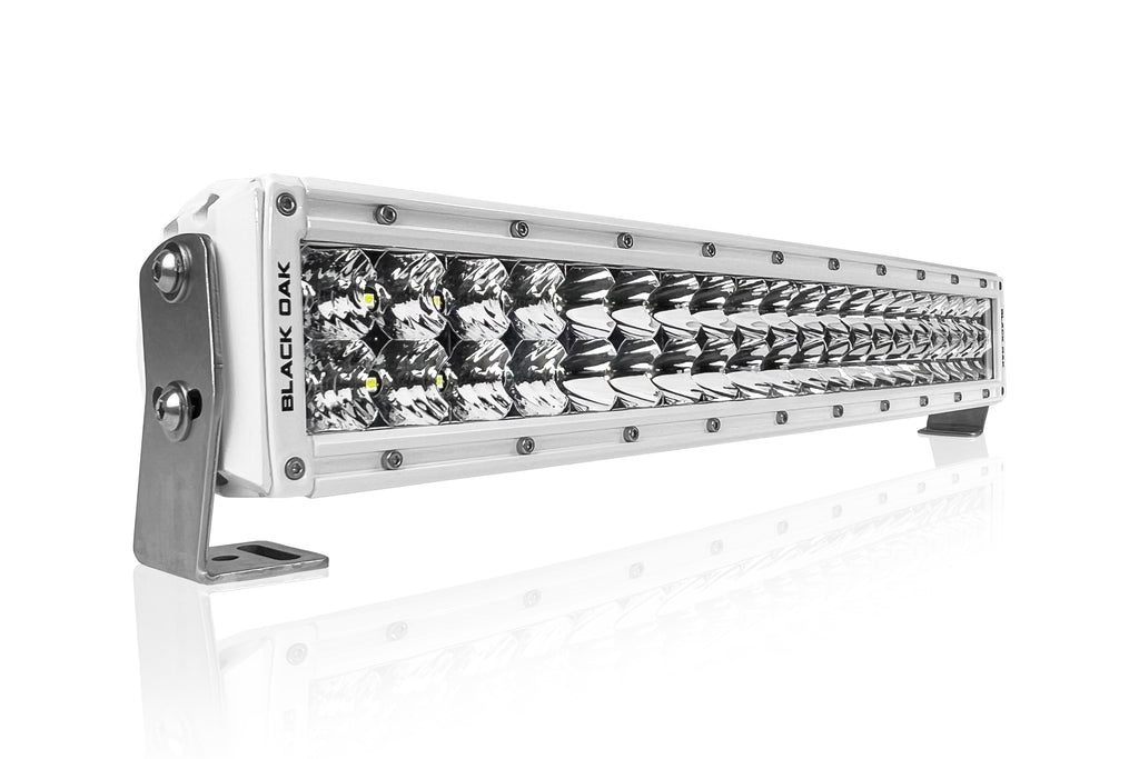 Black Oak LED Pro Series 3.0 straight marine light bar, available in 6, 10, 20, 30 or 40 inch lengths with Spot 15°, Flood 45° or Combo beam and 5W Osram emitters in a sealed marine-grade housing