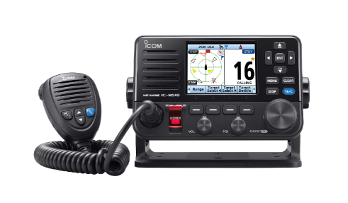 Icom IC-M510 EVO Class D DSC VHF marine radio with color display and CommandMic handset