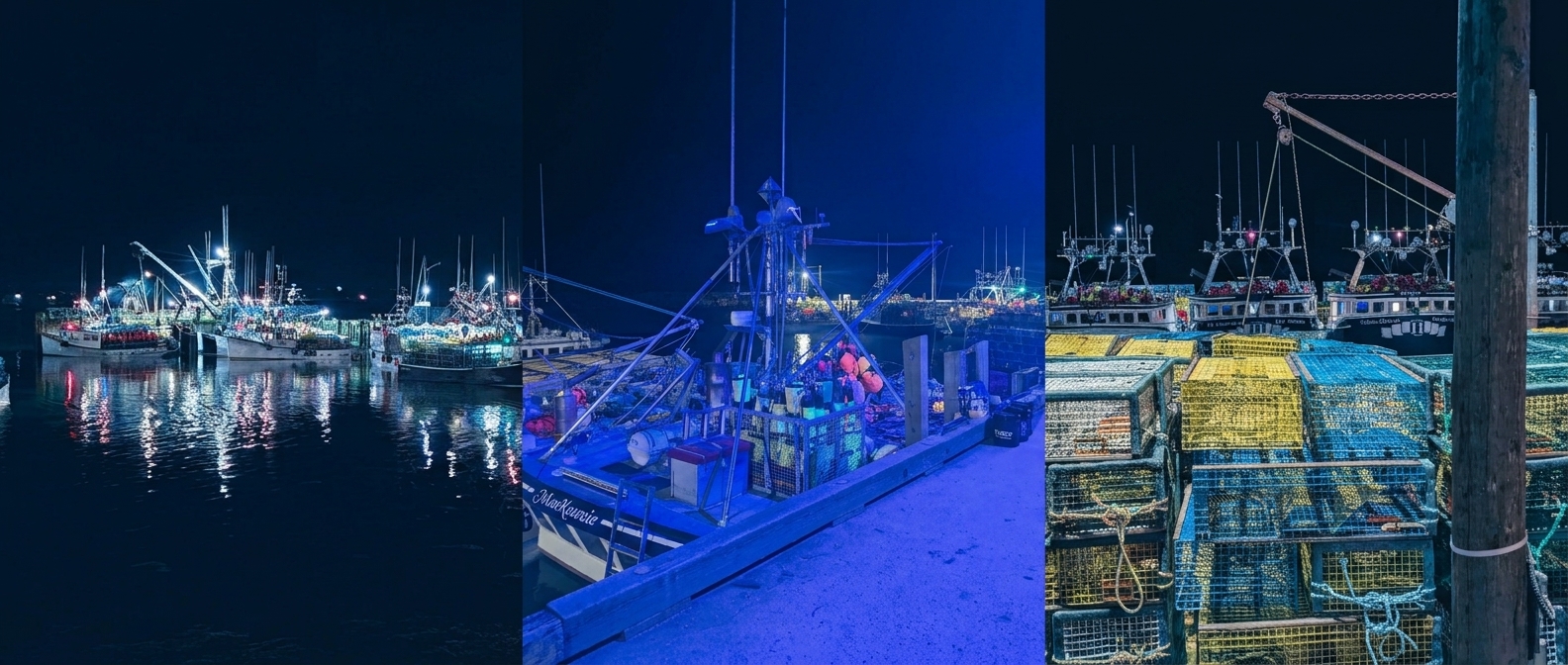 Fishing trawler at dawn in Nova Scotia